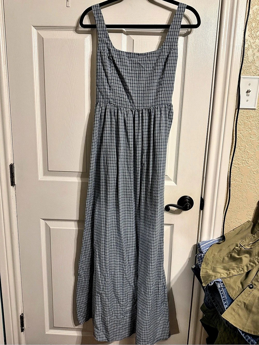 Princess Polly Cartmel Check Maxi Dress Navy Blue & White AU/UK 16